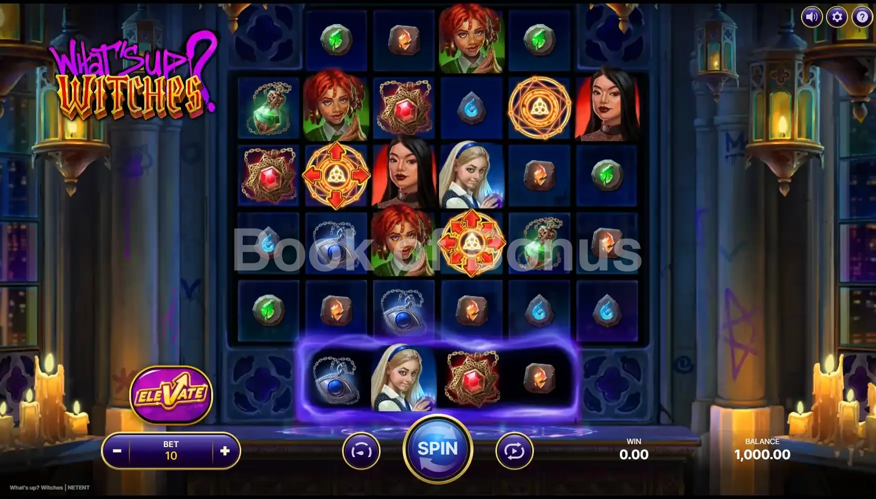 What’s Up Witches par NetEnt - jeu de base et disposition des rouleaux