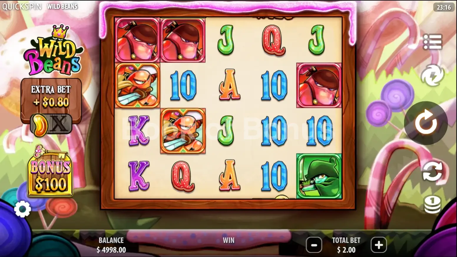 Wild Beans par Quickspin - jeu de base et disposition des rouleaux