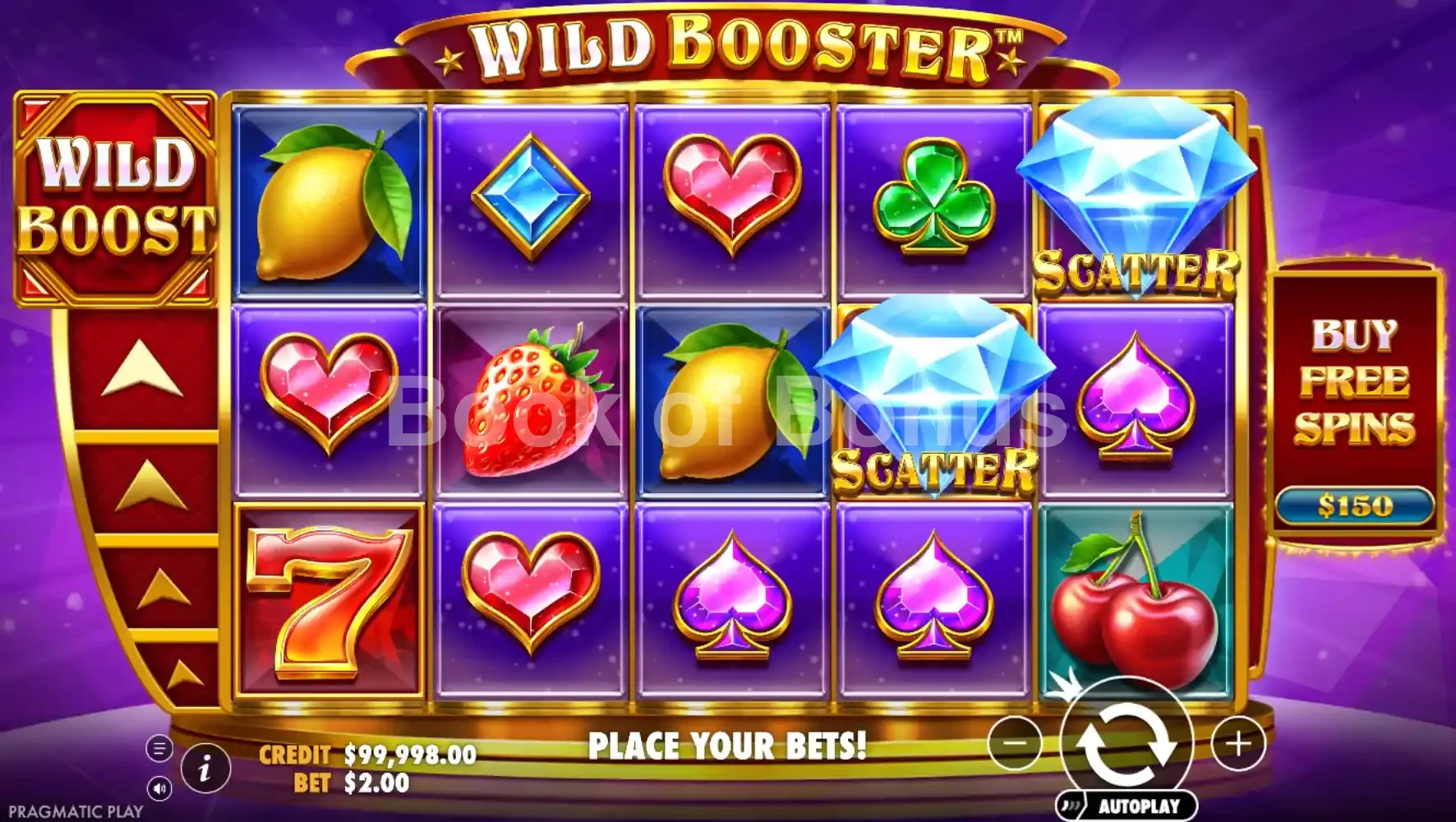 Wild Booster par Pragmatic Play - jeu de base et disposition des rouleaux