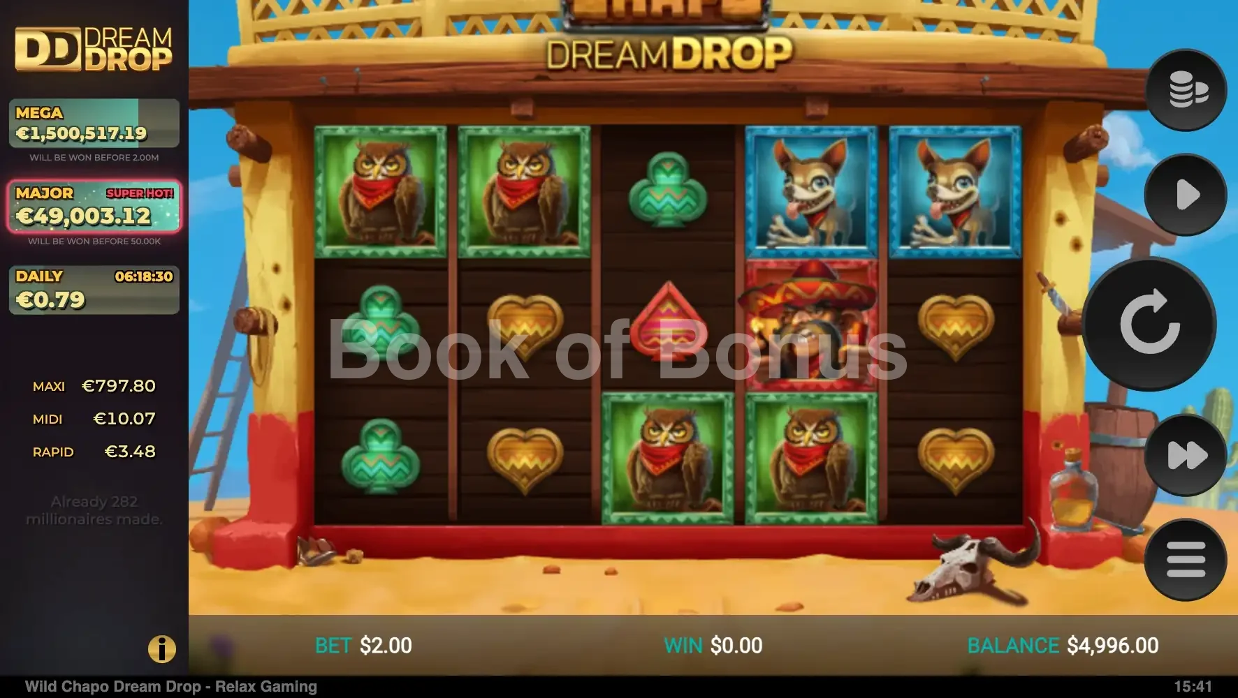 Wild Chapo Dream Drop par Relax Gaming - base game 2