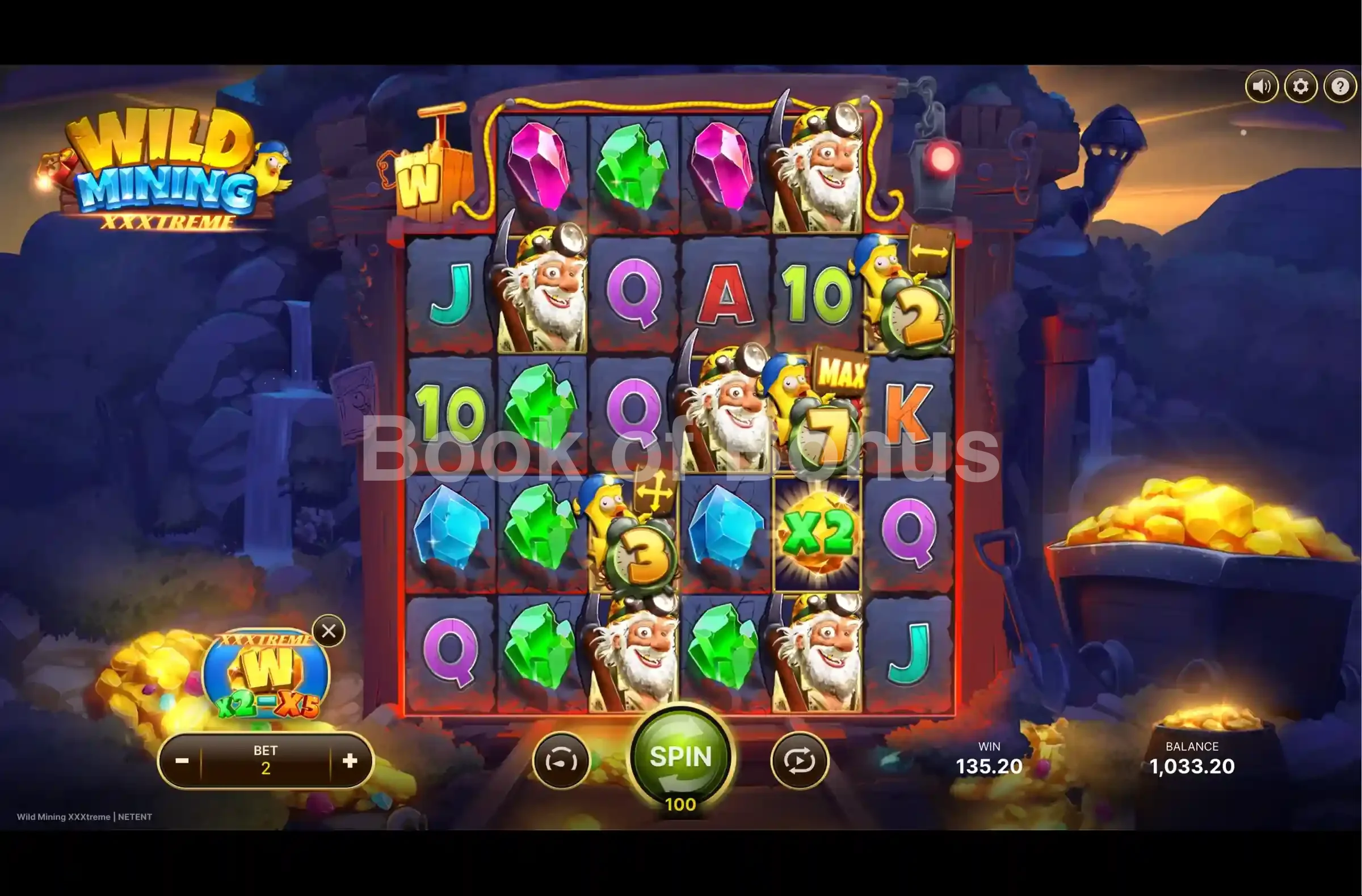 Wild Mining XXXtreme par NetEnt - tours gratuits