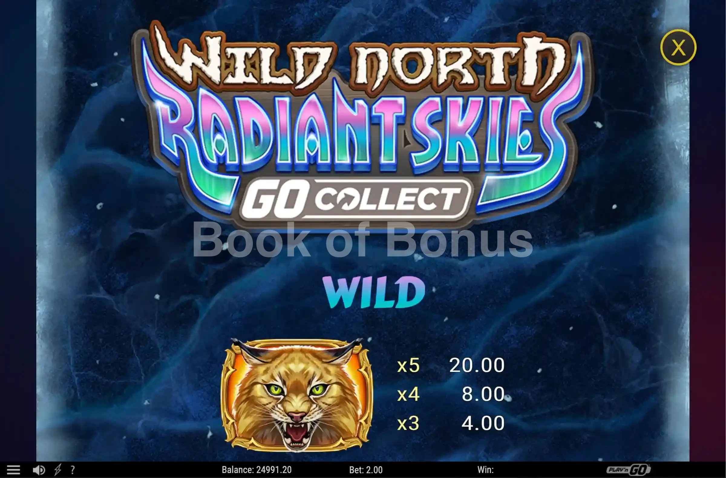 Tableau des gains Wild North Radiant Skies