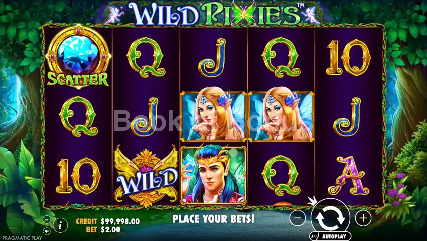 Wild Pixies par Pragmatic Play - jeu de base et disposition des rouleaux