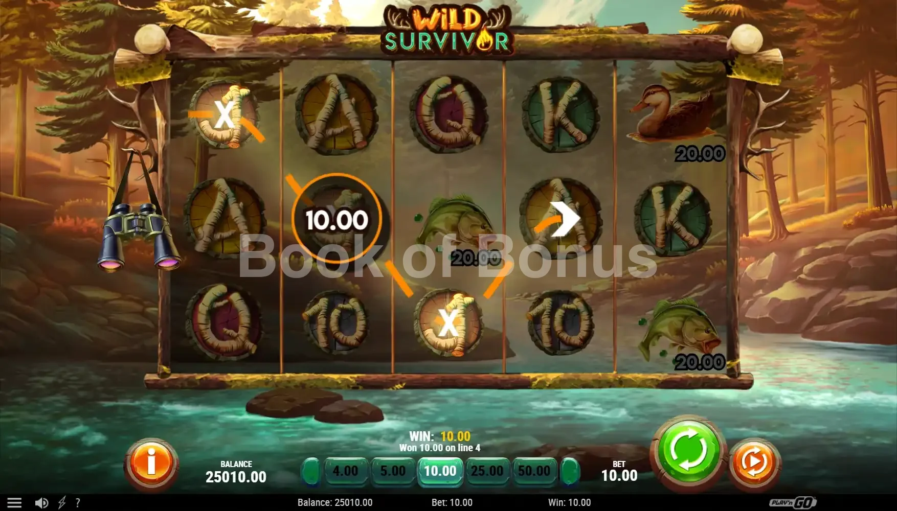 Wild Survivor par Play'n GO - spin result