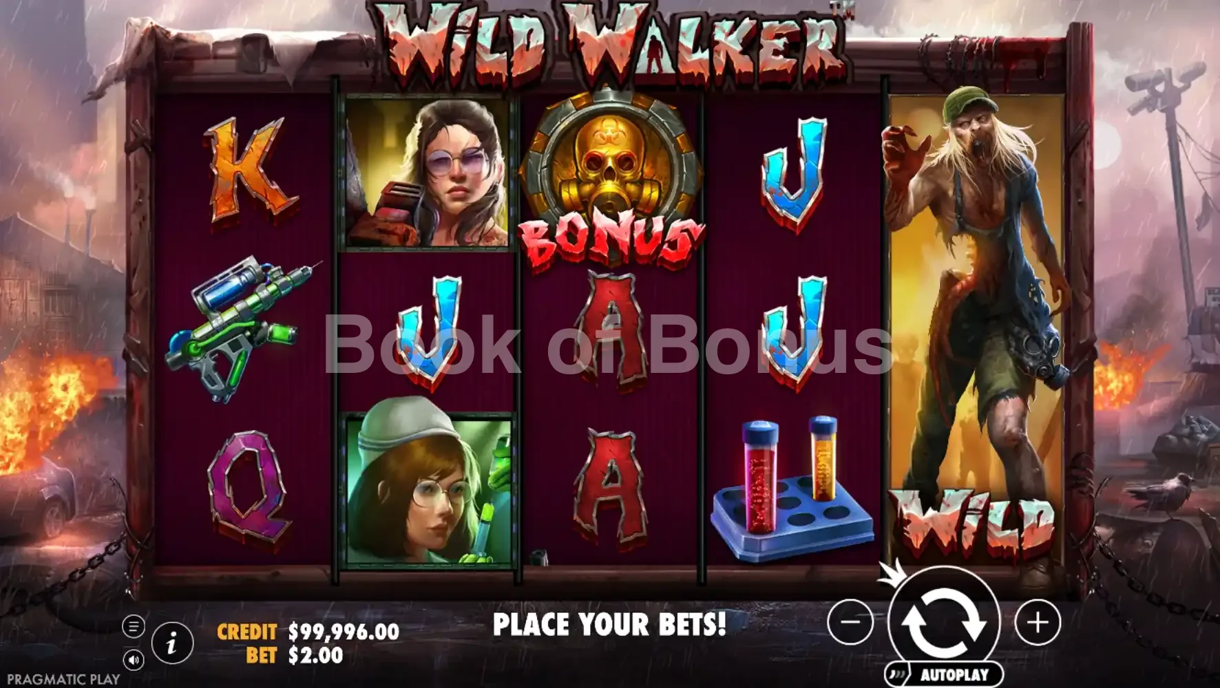 Wild Walker par Pragmatic Play - jeu de base et disposition des rouleaux