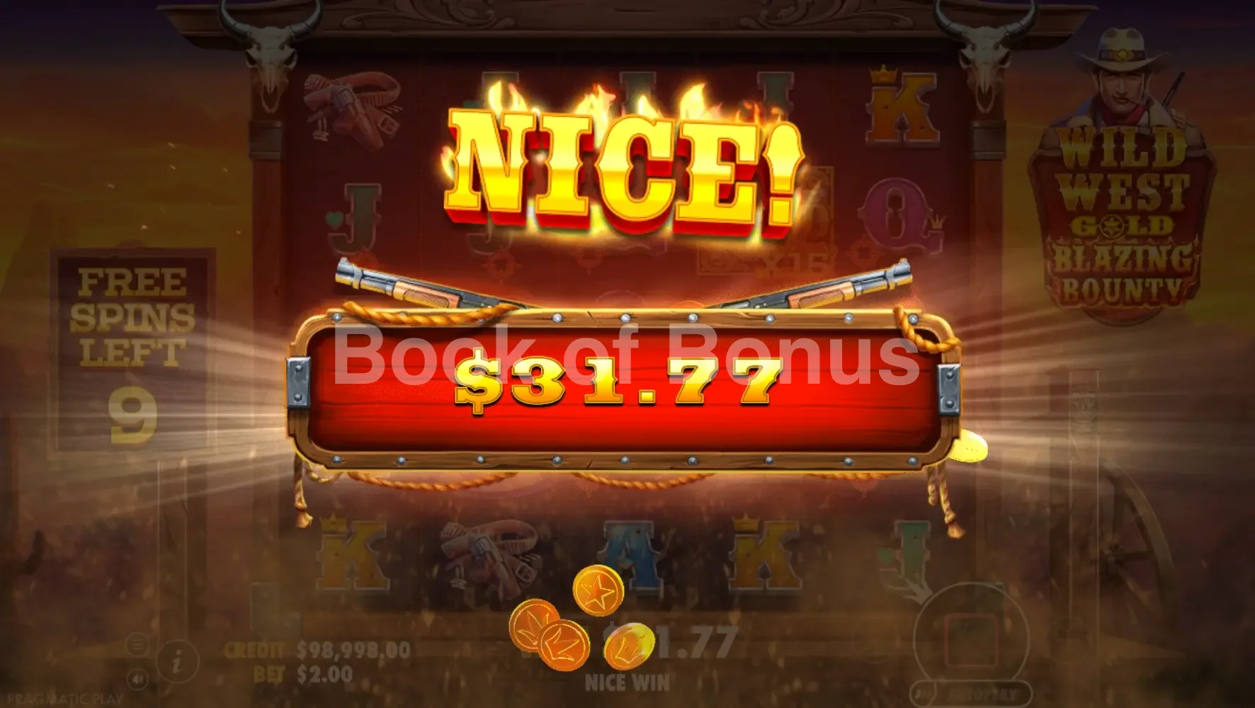 Wild West Gold Blazing Bounty par Pragmatic Play - gros gain