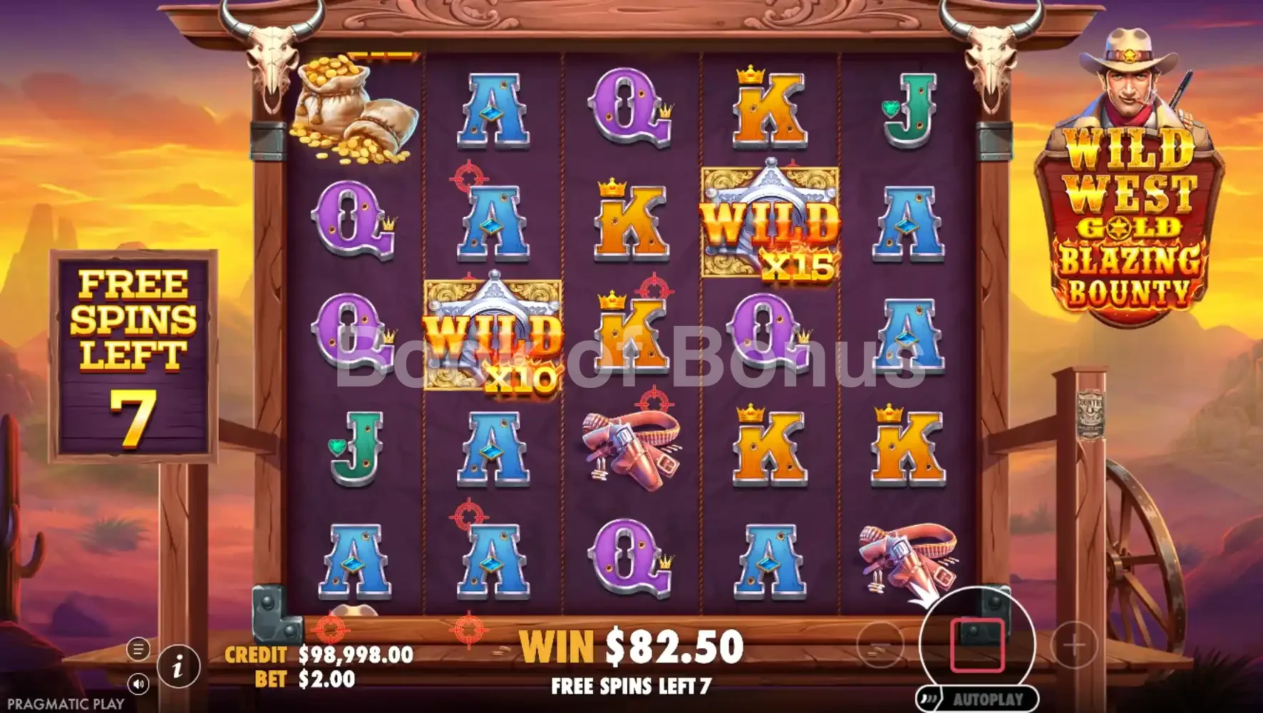 Wild West Gold Blazing Bounty par Pragmatic Play - tours gratuits