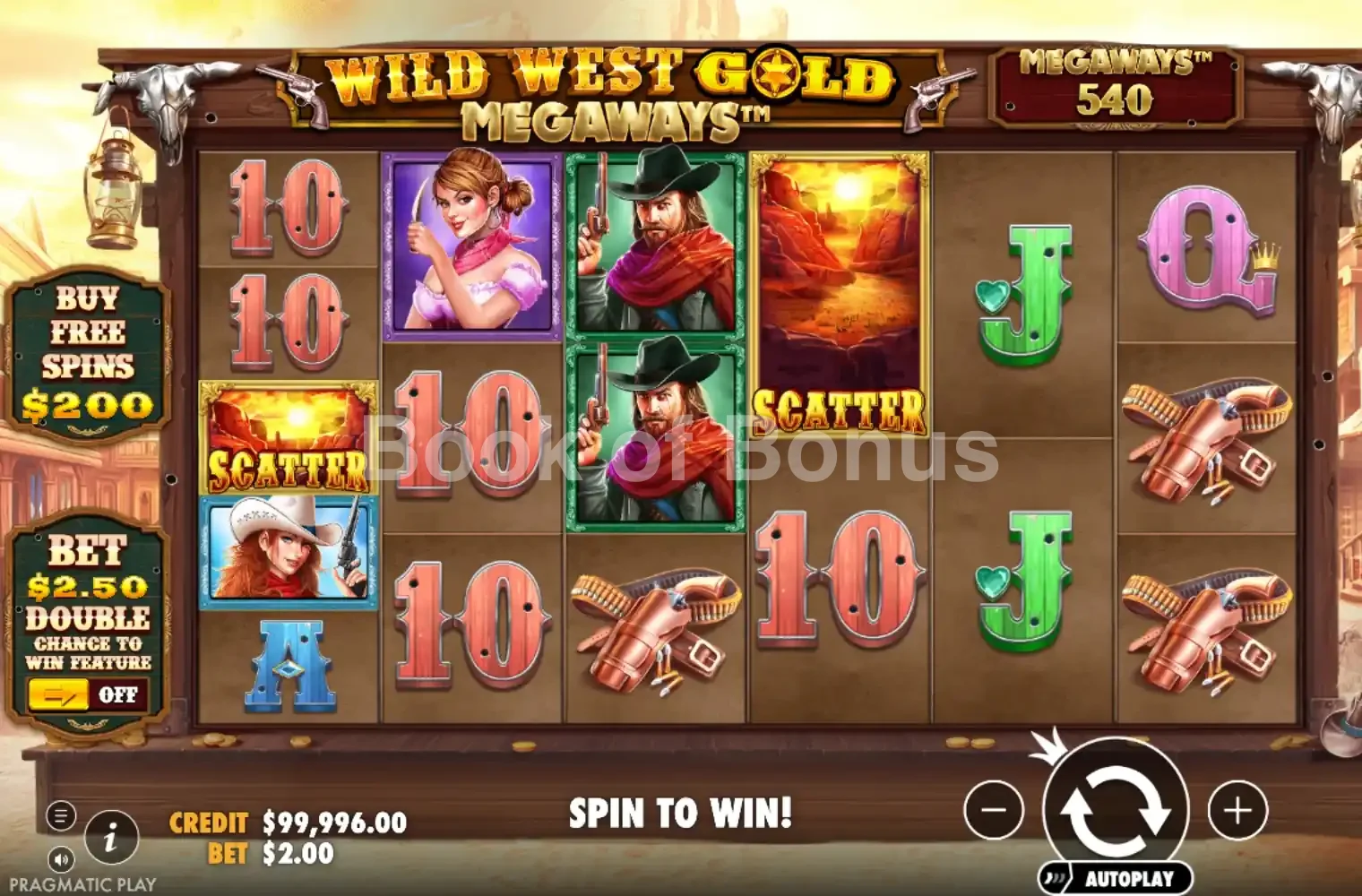 Jeu de base Wild West Gold Megaways
