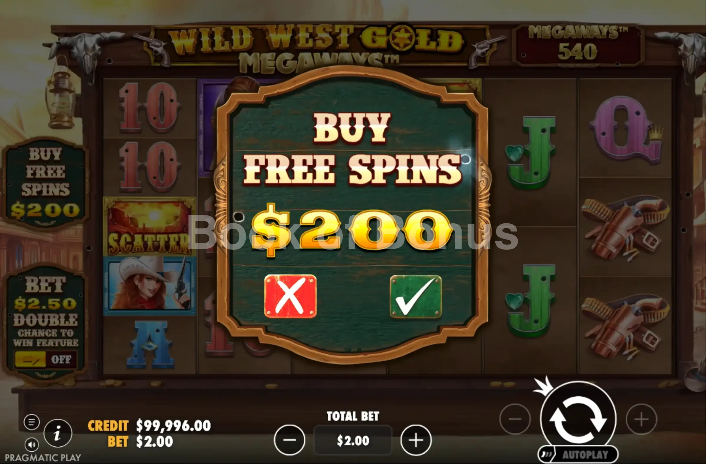 Achat de bonus Wild West Gold Megaways