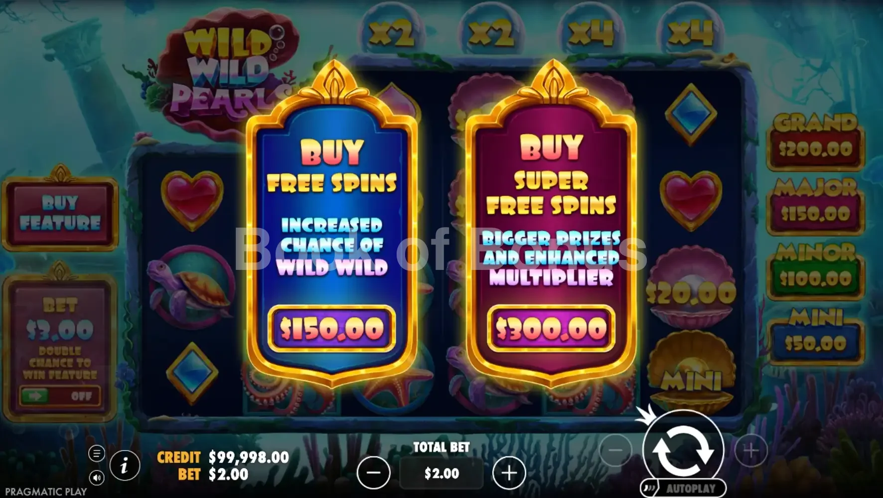 Achat de bonus Wild Wild Pearls