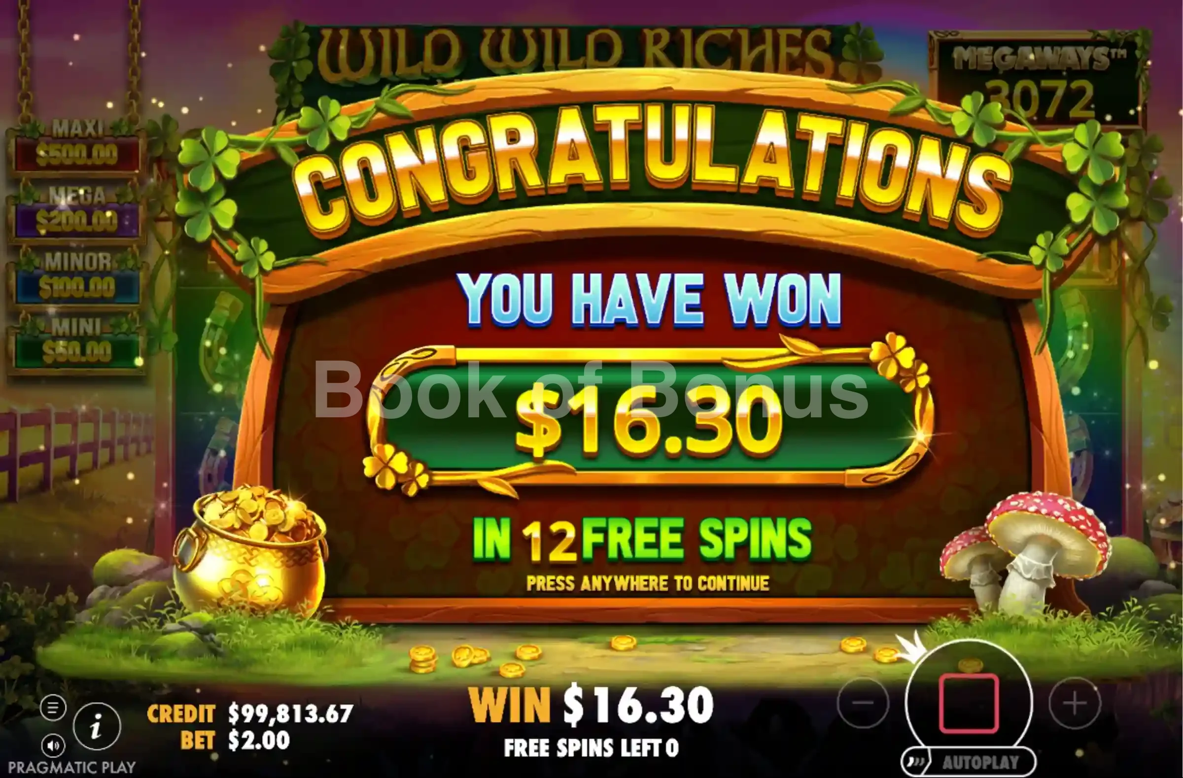 Wild Wild Riches Megaways par Pragmatic Play - gros gain