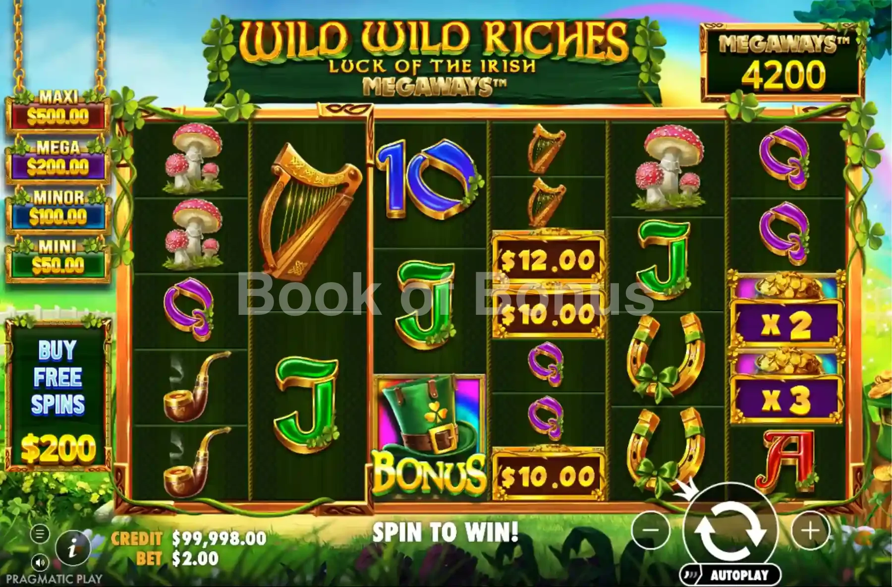 Wild Wild Riches Megaways par Pragmatic Play - jeu de base et disposition des rouleaux
