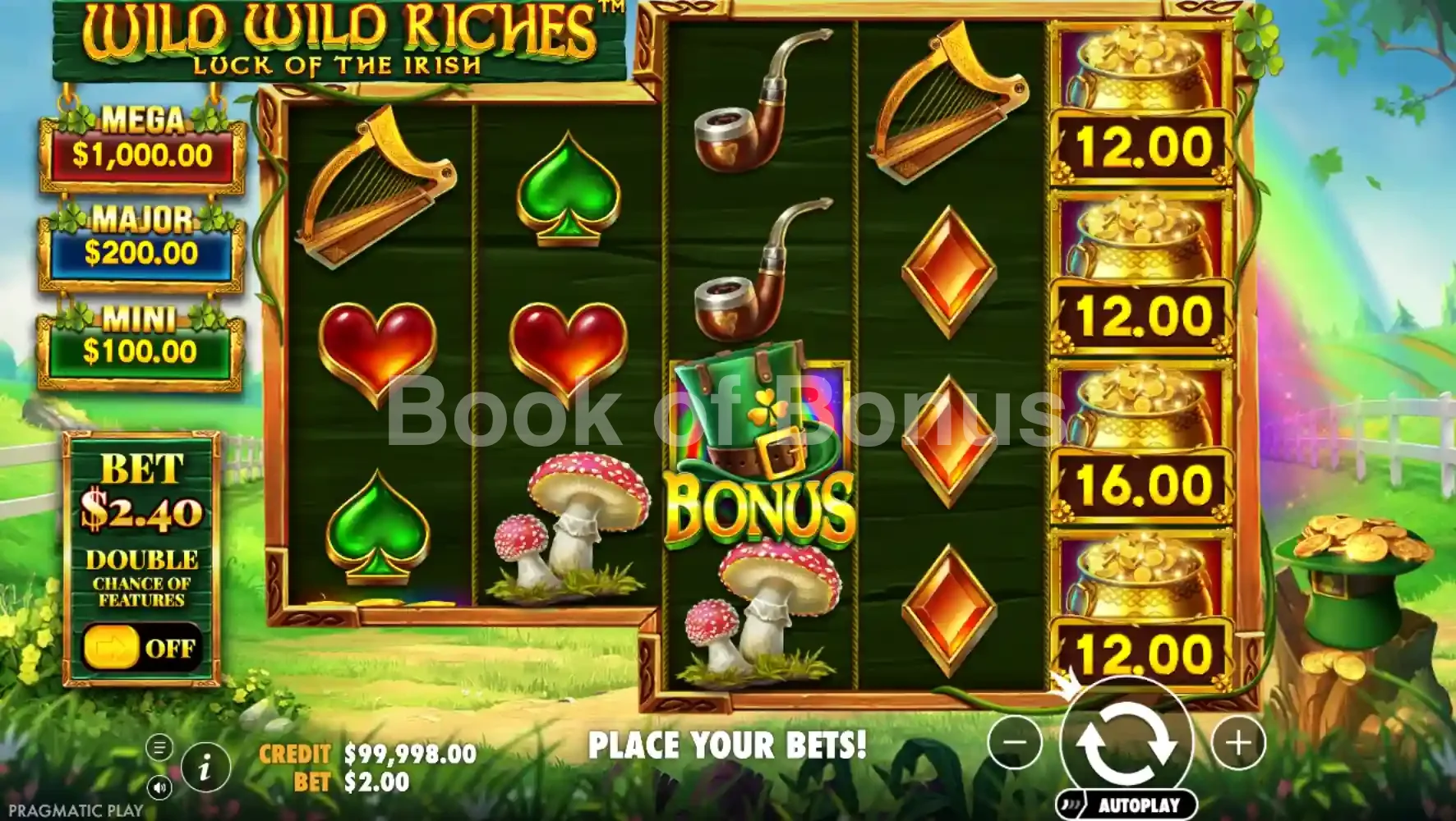 Wild Wild Riches par Pragmatic Play - jeu de base et disposition des rouleaux