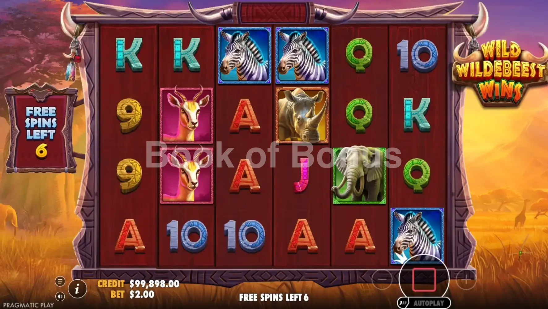 Wild Wildebeest Wins par Pragmatic Play - tours gratuits
