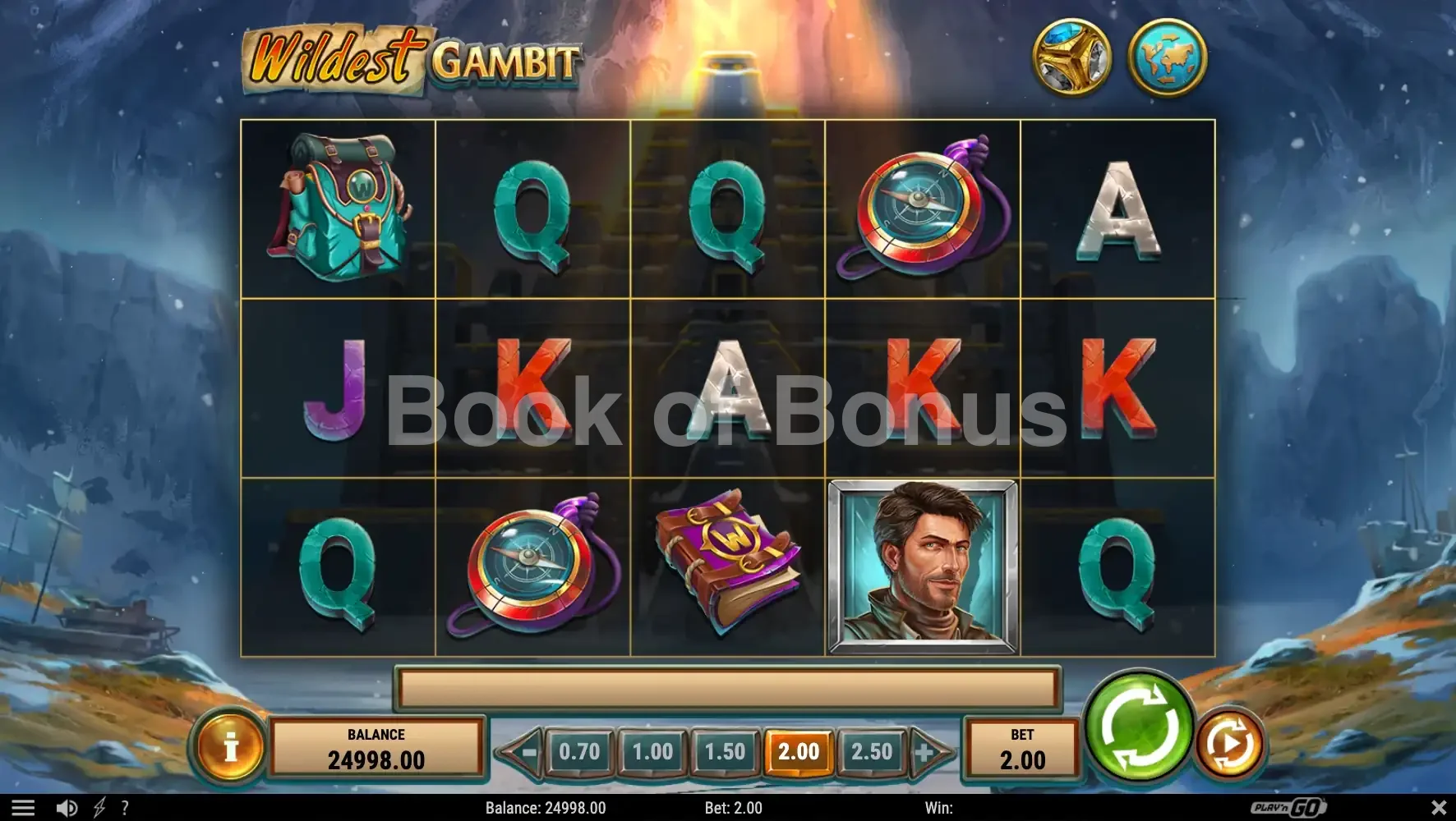 Wildest Gambit par Play'n GO - jeu de base et disposition des rouleaux
