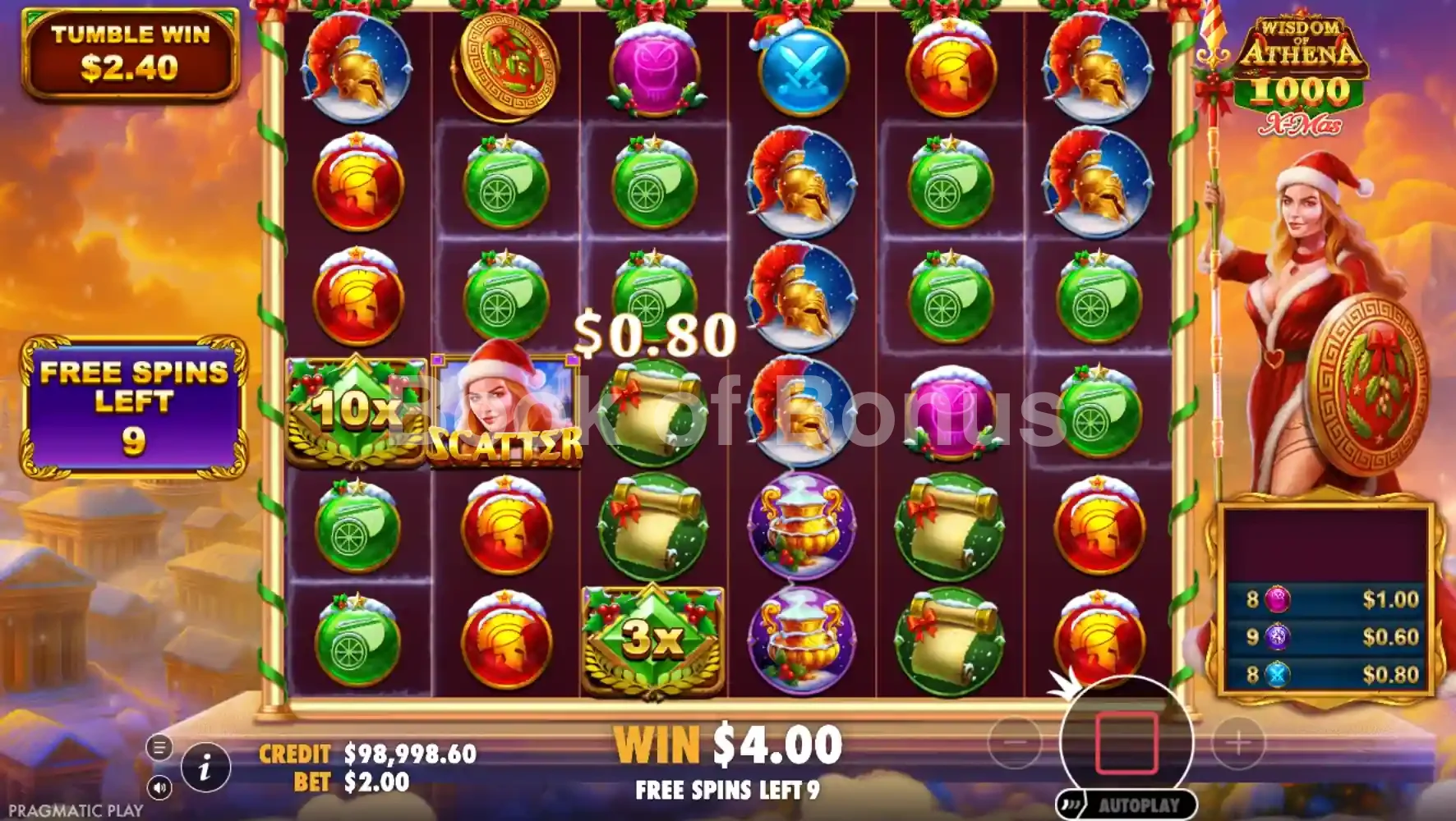 Wisdom of Athena 1000 Xmas par Pragmatic Play - tours gratuits