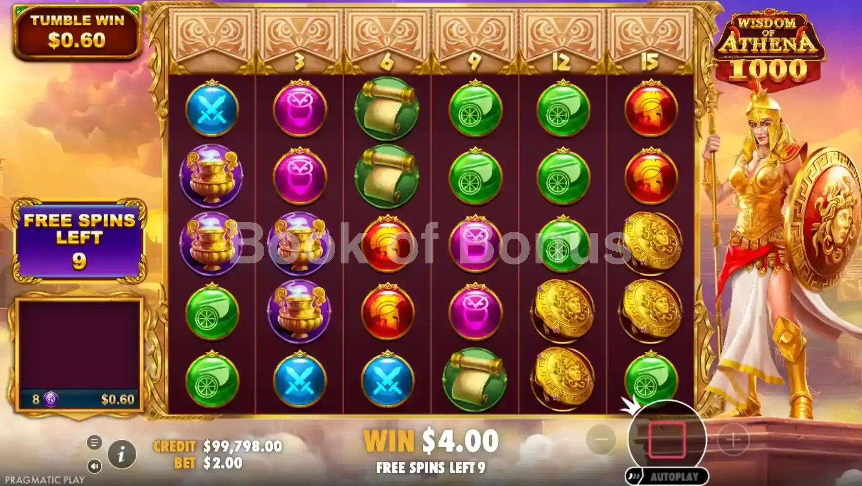 Wisdom of Athena 1000 par Pragmatic Play - tours gratuits