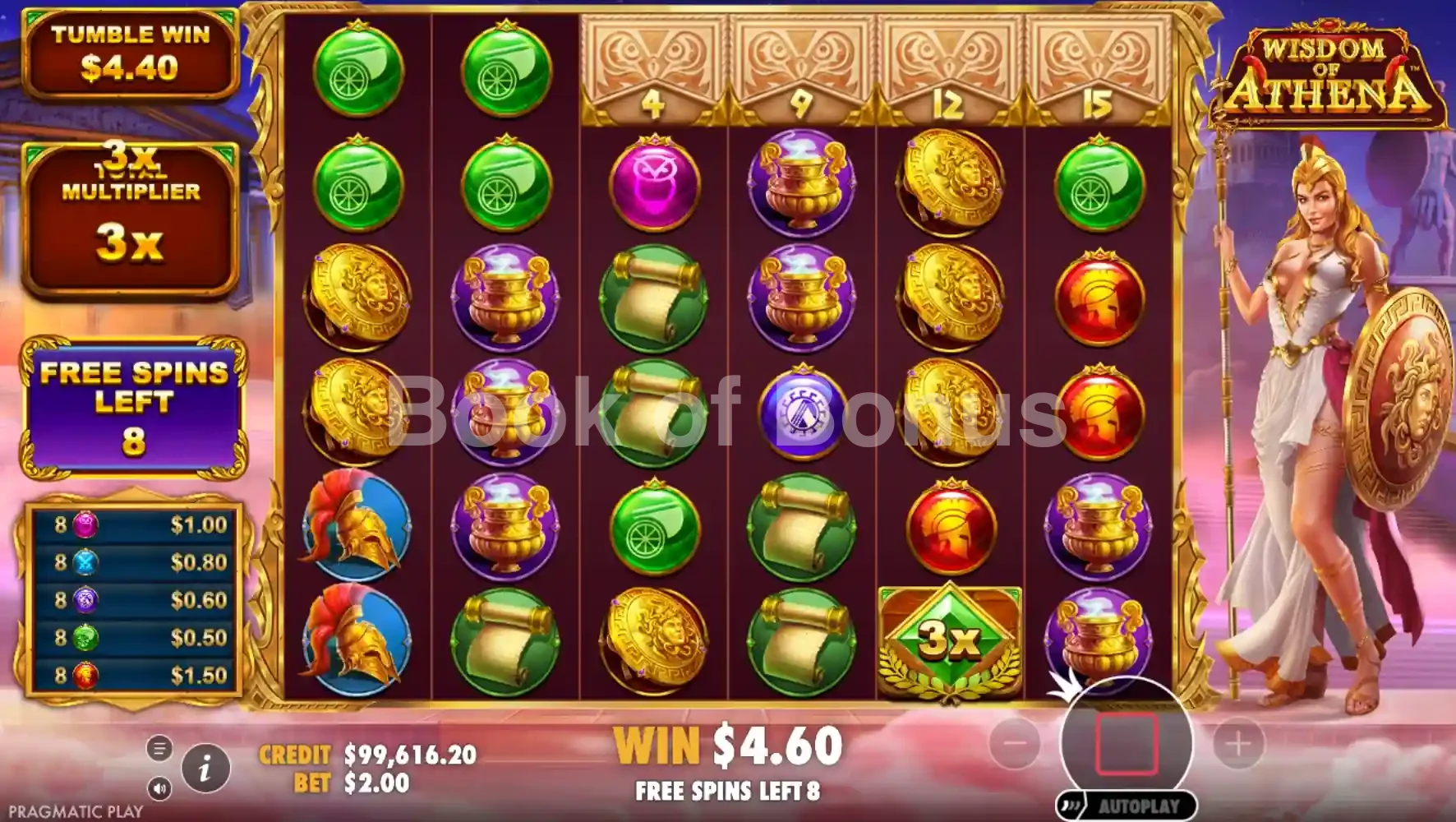 Wisdom of Athena par Pragmatic Play - tours gratuits
