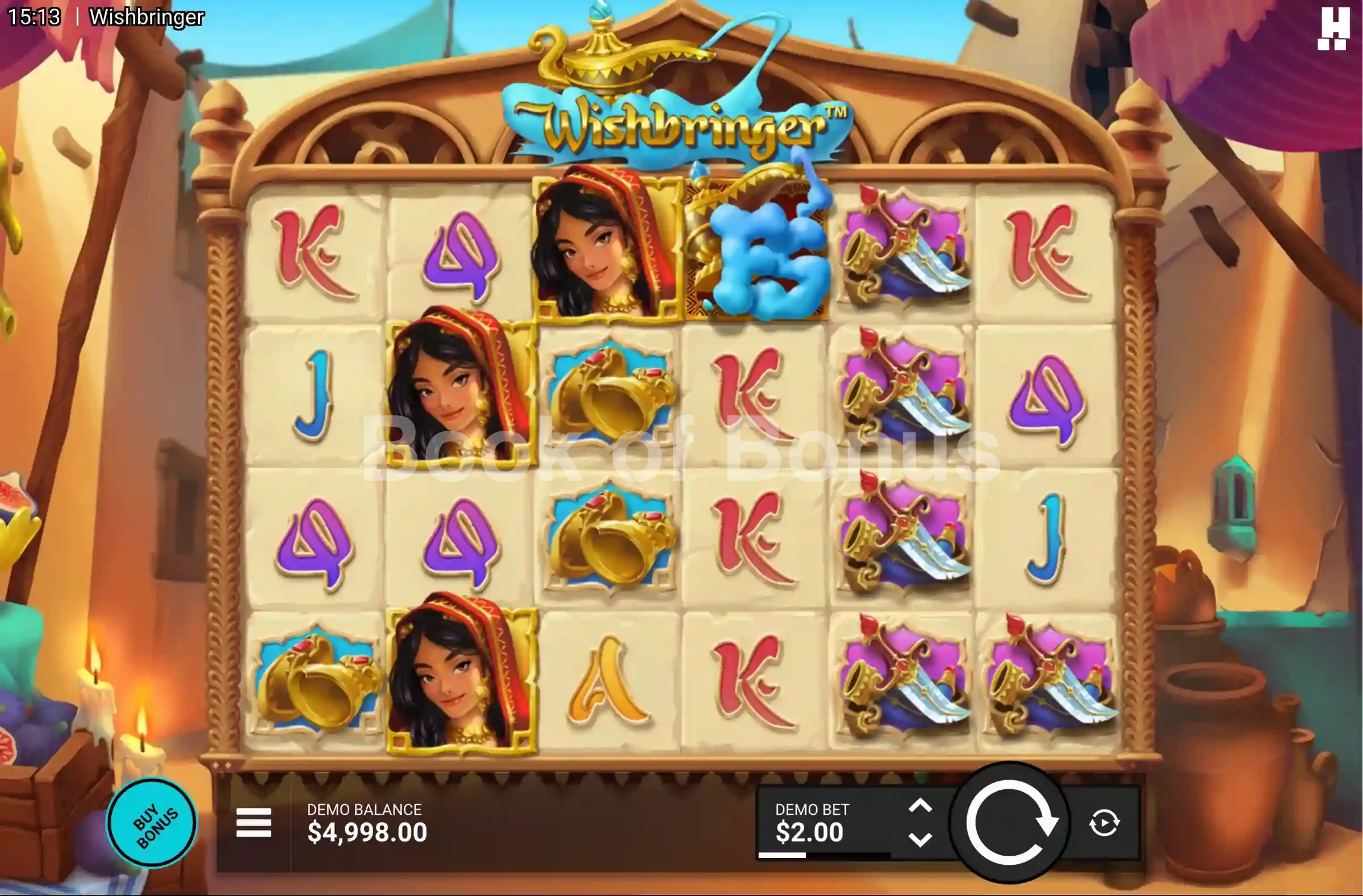 Wishbringer par Hacksaw Gaming - jeu de base et disposition des rouleaux