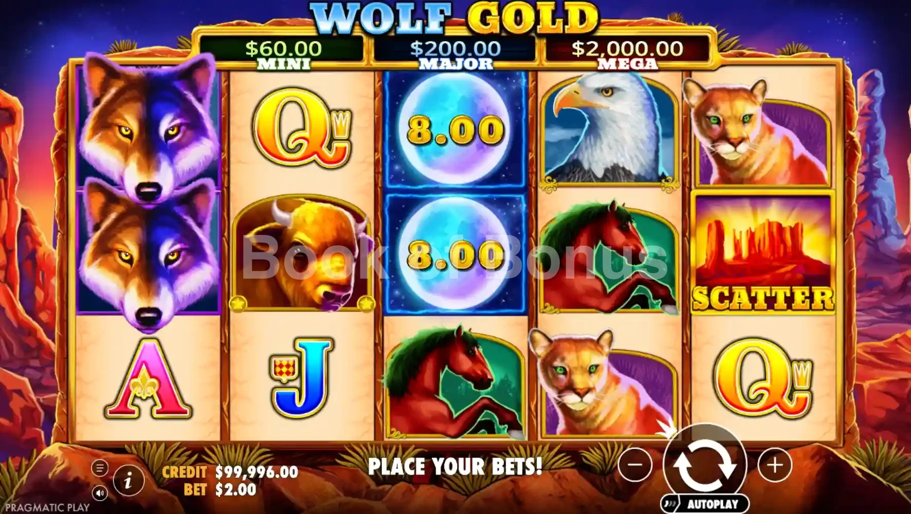 Jeu de base Wolf Gold Power Jackpot