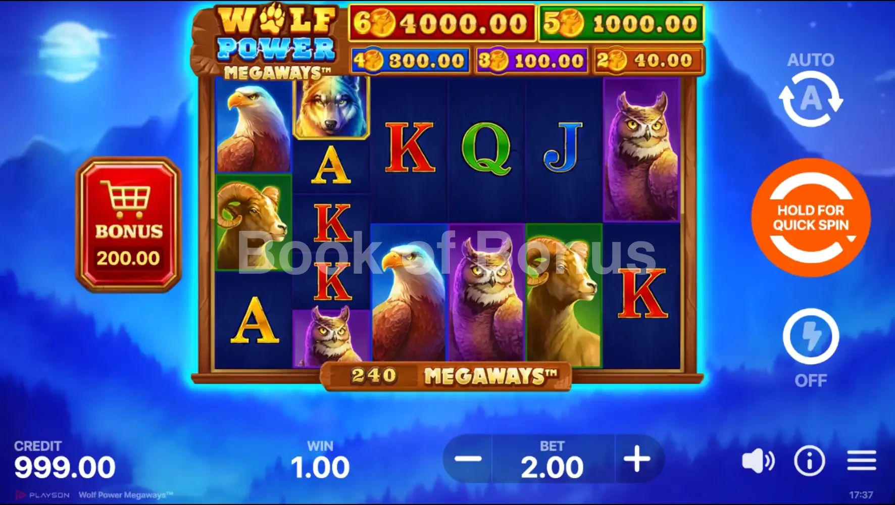 Wolf Power Megaways par Playson - jeu de base et disposition des rouleaux