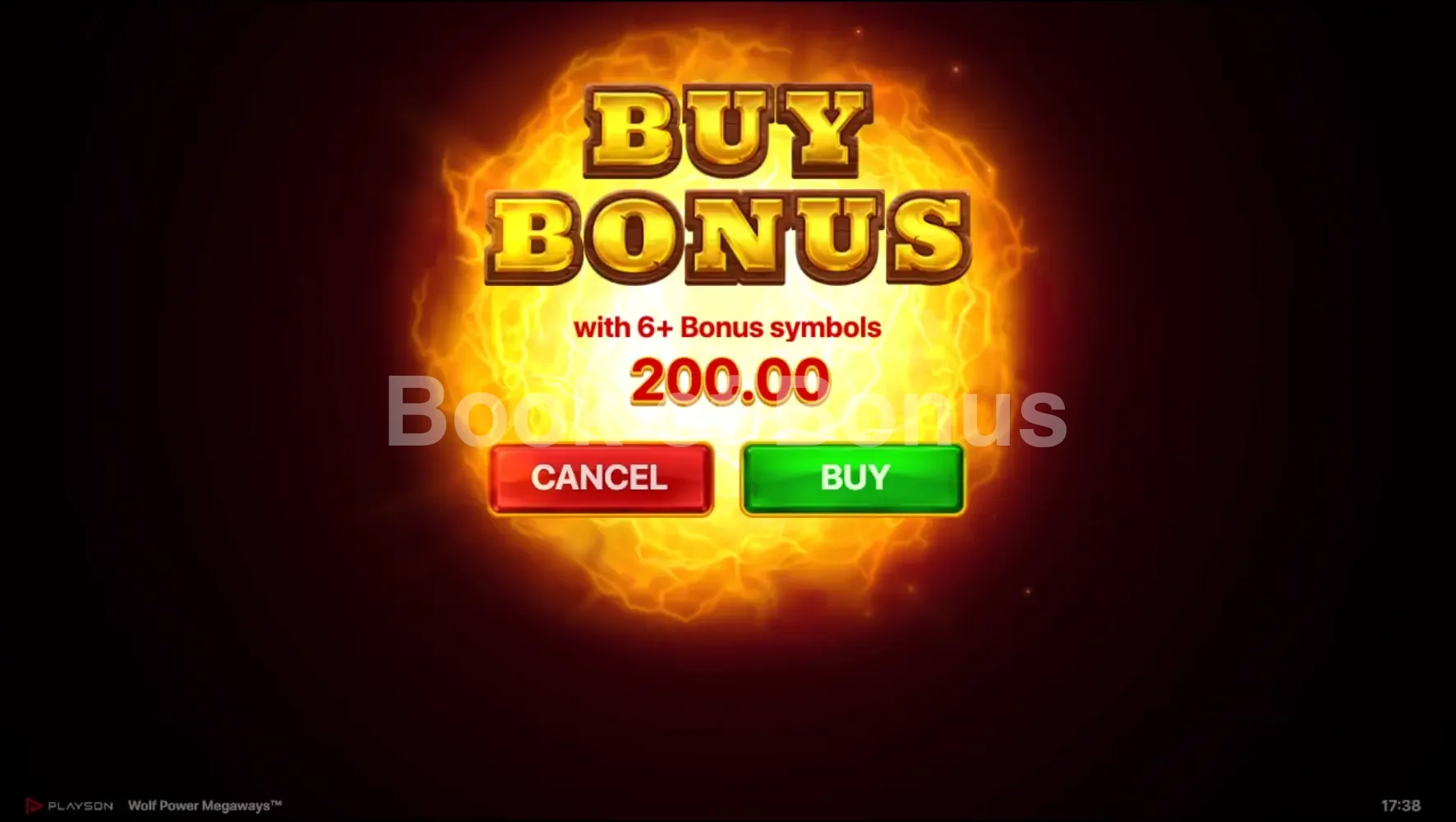 Wolf Power Megaways par Playson - menu d'achat de bonus et options