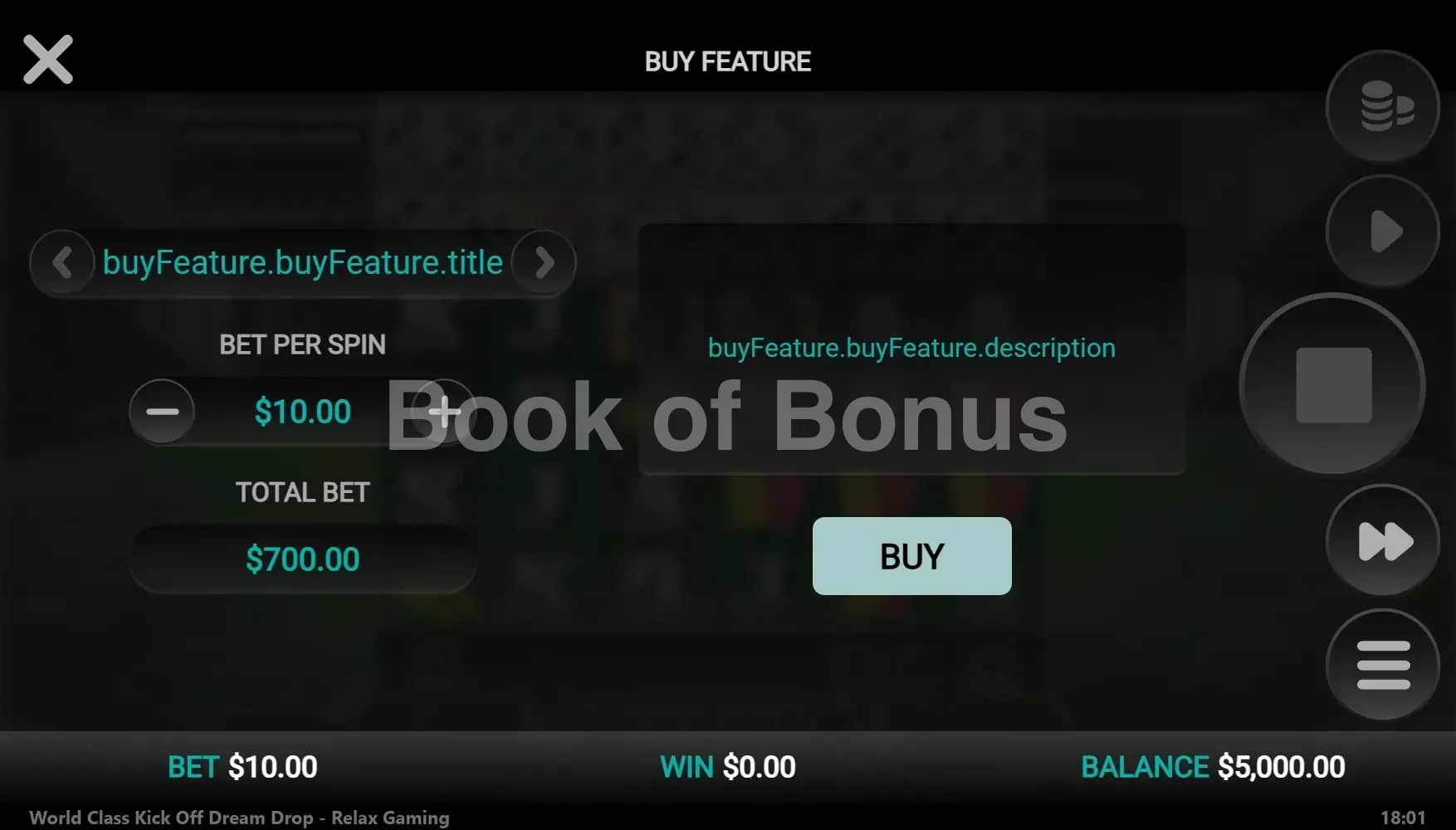 Achat de bonus World Class Kick Off Dream Drop