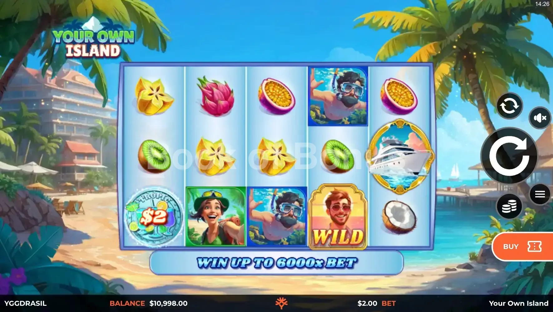 Your Own Island par Yggdrasil - jeu de base et disposition des rouleaux